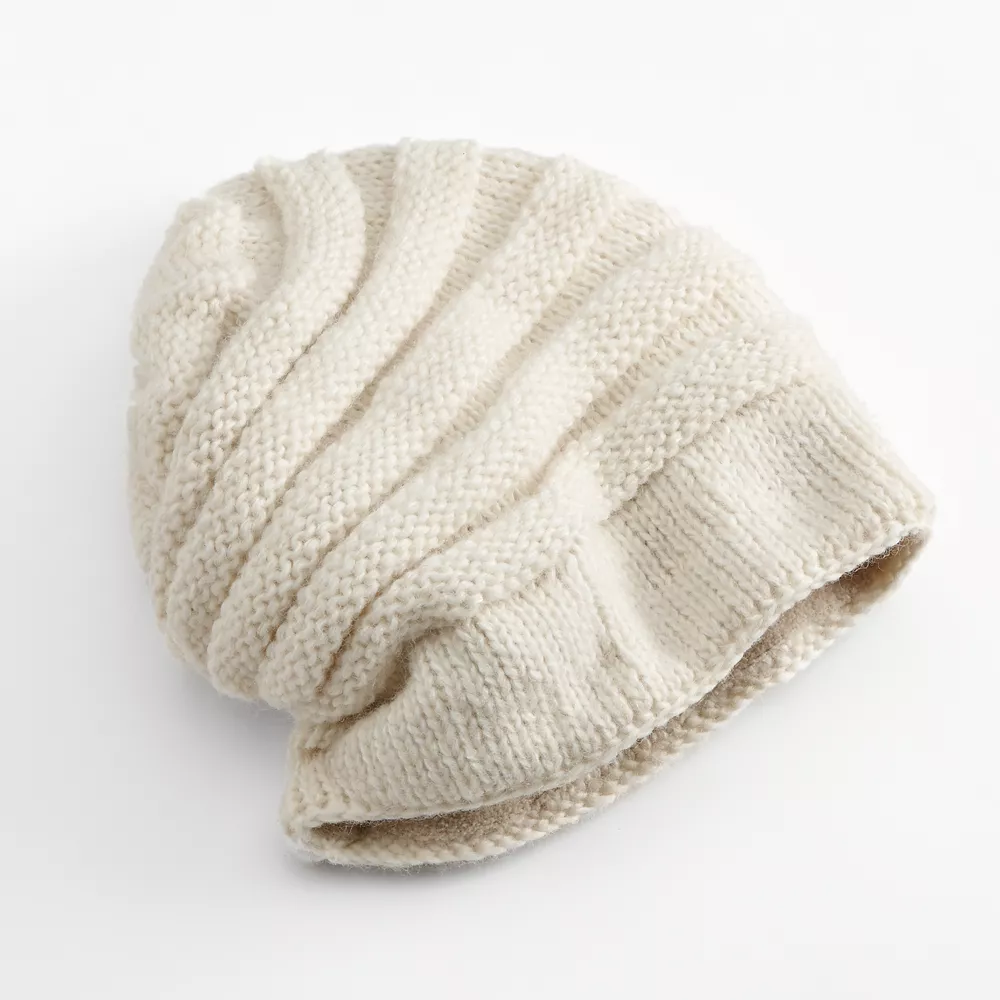 SIJJL Tube Knit Floppy Wool Beanie 1 SIJJL Tube Knit Floppy Wool Beanie