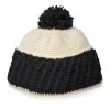 Women's SIJJL Colorblock Wool Pom-Pom Beanie