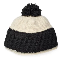 Women's SIJJL Colorblock Wool Pom-Pom Beanie