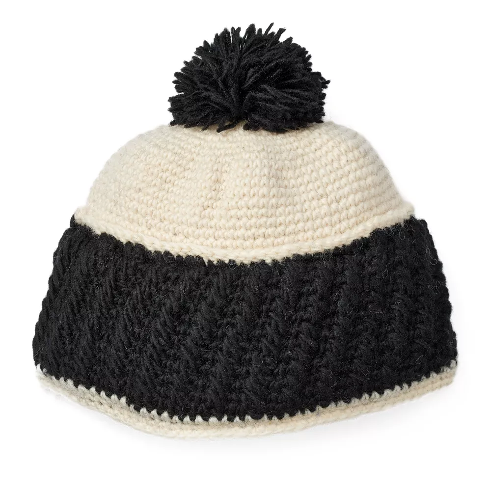 Women's SIJJL Colorblock Wool Pom-Pom Beanie 1 Women's SIJJL Colorblock Wool Pom-Pom Beanie