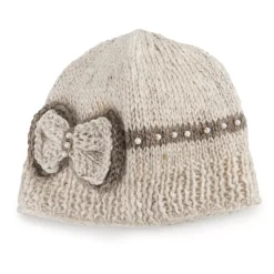 Women's SIJJL Wool Beaded Bow Beanie