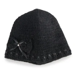 Women's SIJJL Wool Ribbon Bow Beanie