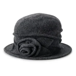 Women's Scala Packable Felted Wool Flower Cloche Hat