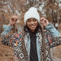 MUK LUKS® Women's Popcorn Cuff Knit Pom Hat 5 MUK LUKS® Women's Popcorn Cuff Knit Pom Hat -SHED RAIN Sales Store 4562599 ALT9