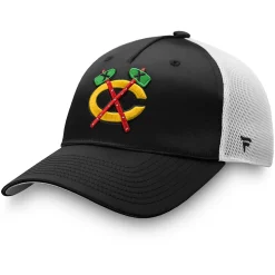 Women's Fanatics Branded Black Chicago Blackhawks Exclusive Trucker Snapback Hat -SHED RAIN Sales Store 4875667 ALT