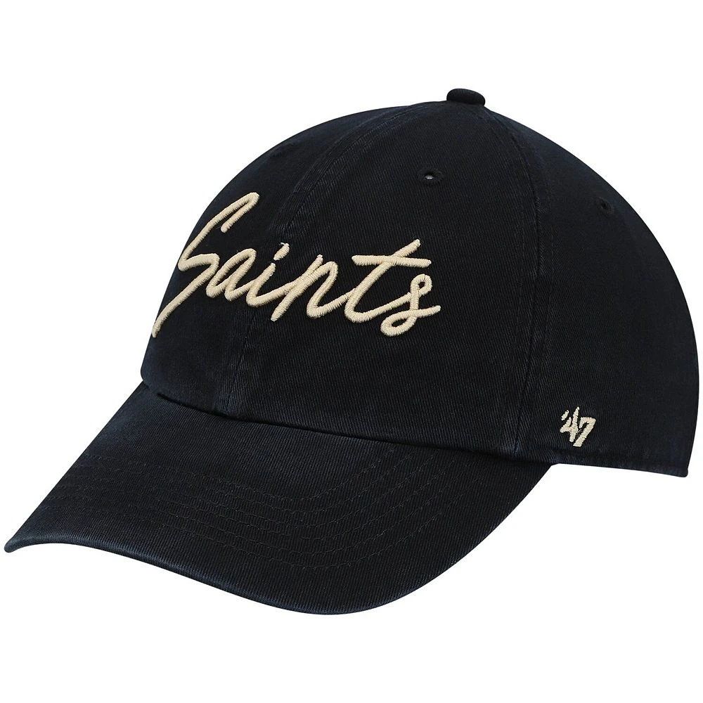 Women's '47 Black New Orleans Saints Vocal Clean Up Adjustable Hat 1 Women's '47 Black New Orleans Saints Vocal Clean Up Adjustable Hat