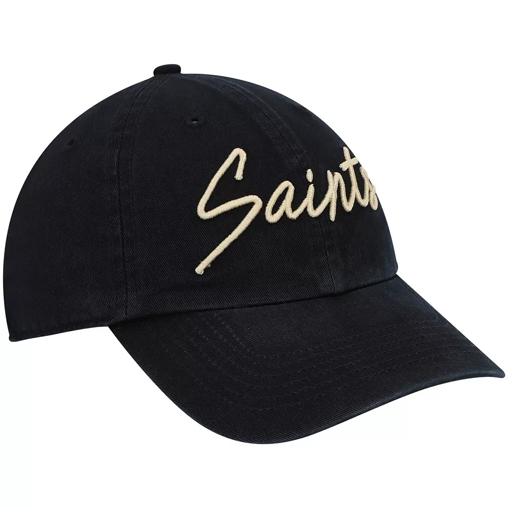 Women's '47 Black New Orleans Saints Vocal Clean Up Adjustable Hat 3 Women's '47 Black New Orleans Saints Vocal Clean Up Adjustable Hat - Image 3