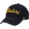 Women's '47 Black Pittsburgh Steelers Vocal Clean Up Adjustable Hat