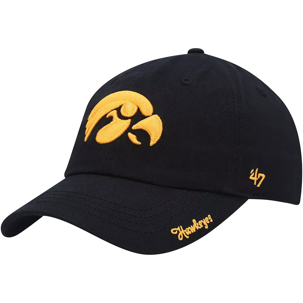 Women's '47 Black Iowa Hawkeyes Miata Clean Up Logo Adjustable Hat 1 Women's '47 Black Iowa Hawkeyes Miata Clean Up Logo Adjustable Hat