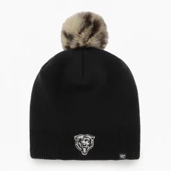 Women's '47 Black Chicago Bears Serengeti Beanie Hat With Pom