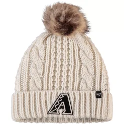Women's '47 Cream Arizona Diamondbacks Meeko Cuffed Knit Hat With Pom
