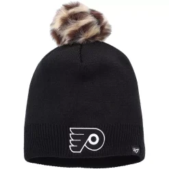 Women's '47 Black Philadelphia Flyers Serengeti Knit Beanie With Pom