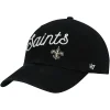 Women's '47 Black New Orleans Saints Millie Clean Up Adjustable Hat