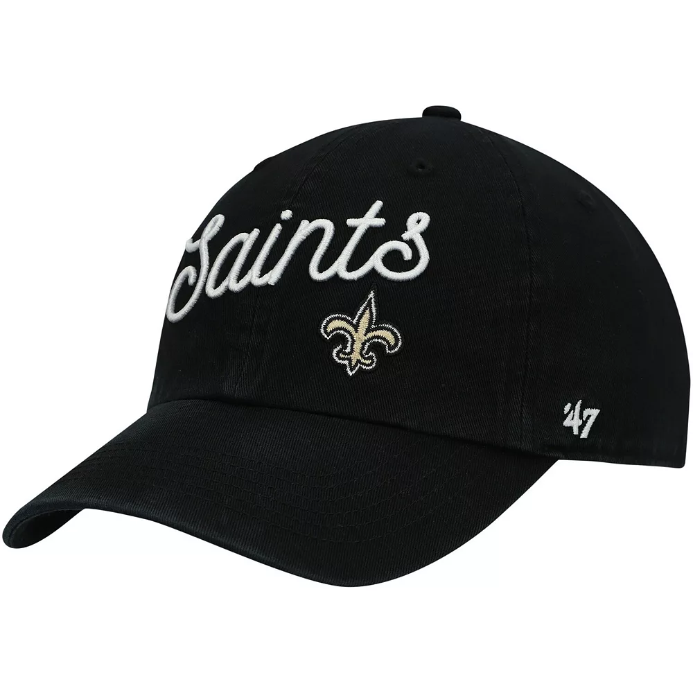 Women's '47 Black New Orleans Saints Millie Clean Up Adjustable Hat 1 Women's '47 Black New Orleans Saints Millie Clean Up Adjustable Hat