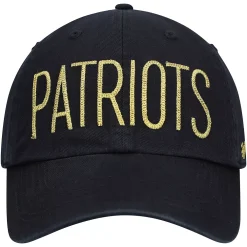 Alternative view of Women's '47 Black New England Patriots Shimmer Text Clean Up Adjustable Hat