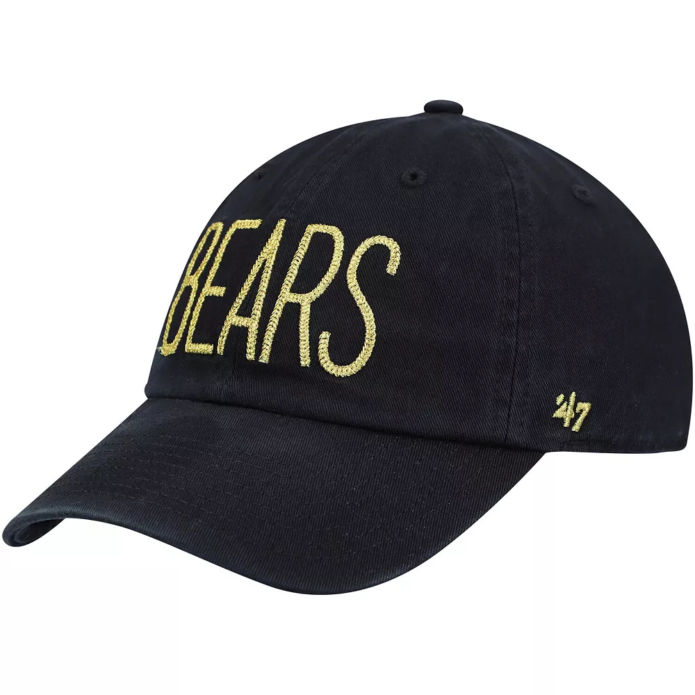 Women's '47 Black Chicago Bears Shimmer Text Clean Up Adjustable Hat 1 Women's '47 Black Chicago Bears Shimmer Text Clean Up Adjustable Hat