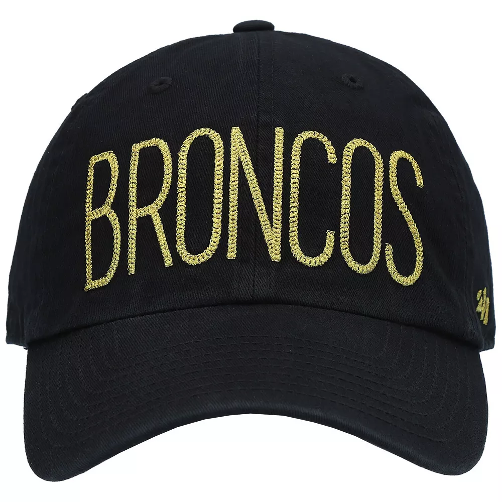 Women's '47 Black Denver Broncos Shimmer Text Clean Up Adjustable Hat 3 Women's '47 Black Denver Broncos Shimmer Text Clean Up Adjustable Hat - Image 3