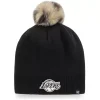 Unbranded Women's '47 Black Los Angeles Lakers Serengeti Knit Beanie With Pom