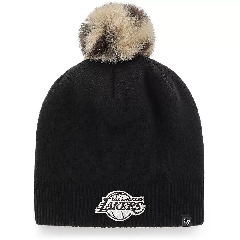 Unbranded Women's '47 Black Los Angeles Lakers Serengeti Knit Beanie With Pom 1 Unbranded Women's '47 Black Los Angeles Lakers Serengeti Knit Beanie With Pom