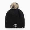 Women's '47 Black Denver Nuggets Serengeti Knit Beanie With Pom