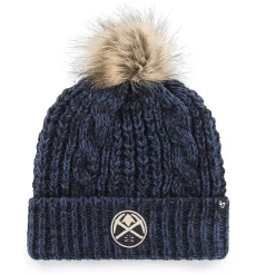 Women's '47 Navy Denver Nuggets Meeko Cuffed Knit Hat With Pom