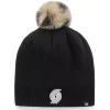 Women's '47 Black Portland Trail Blazers Serengeti Knit Beanie With Pom
