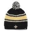 Women's '47 Black New Orleans Saints Leslie Beanie With Pom