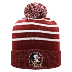 Women's Top Of The World Garnet Florida State Seminoles Shimmering Cuffed Knit Hat With Pom