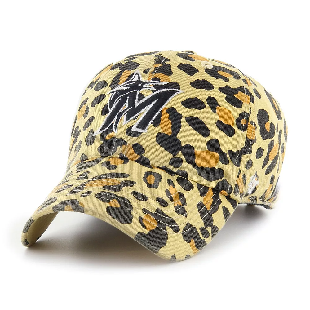 Women's '47 Miami Marlins Tan Cheetah Clean Up Adjustable Hat 2 Women's '47 Miami Marlins Tan Cheetah Clean Up Adjustable Hat - Image 2