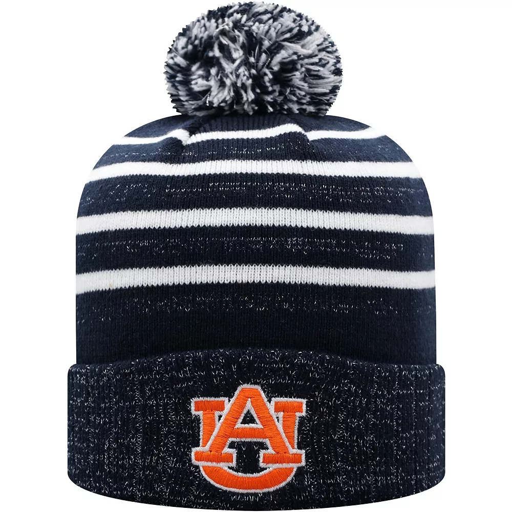 Women's Top Of The World Navy Auburn Tigers Shimmering Cuffed Knit Hat With Pom 1 Women's Top Of The World Navy Auburn Tigers Shimmering Cuffed Knit Hat With Pom