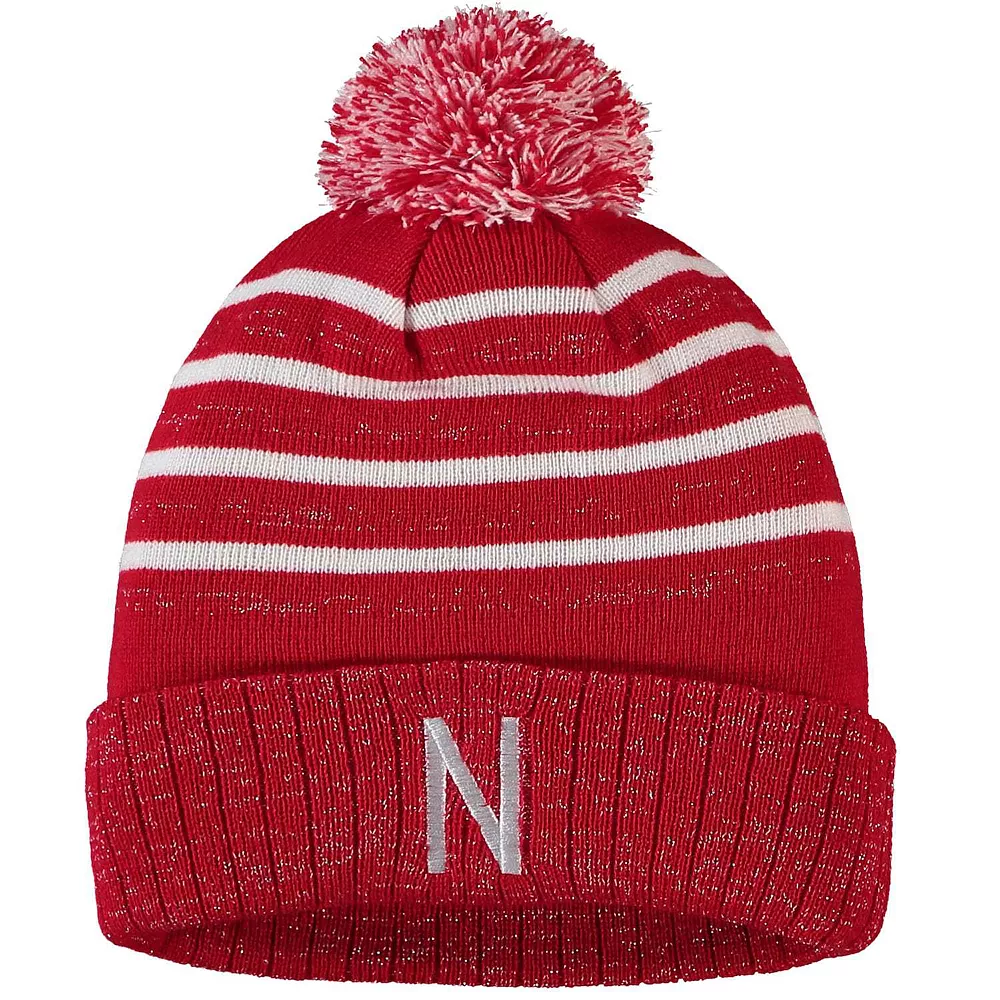 Women's Top Of The World Scarlet Nebraska Huskers Shimmering Cuffed Knit Hat With Pom 1 Women's Top Of The World Scarlet Nebraska Huskers Shimmering Cuffed Knit Hat With Pom