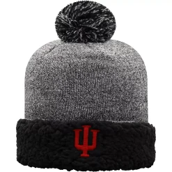 Alternative view of Women's Top Of The World Black Indiana Hoosiers Snug Cuffed Knit Hat With Pom