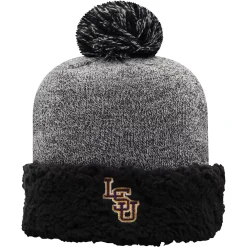 Women's Top Of The World Black LSU Tigers Snug Cuffed Knit Hat With Pom