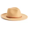 Women's Nine West Vegan Leather Tie Felt Floppy Hat