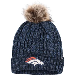 Unbranded Women's '47 Navy Denver Broncos Logo Meeko Cuffed Knit Hat With Pom