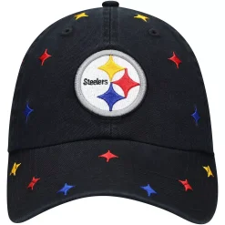 Women's '47 Black Pittsburgh Steelers Multi Confetti Clean Up Adjustable Hat -SHED RAIN Sales Store 5937693 ALT2