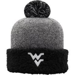 Alternative view of Women's Top Of The World Black West Virginia Mountaineers Snug Cuffed Knit Hat With Pom