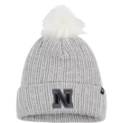 Women's '47 Gray Nebraska Huskers Koda Cuffed Knit Hat With Pom