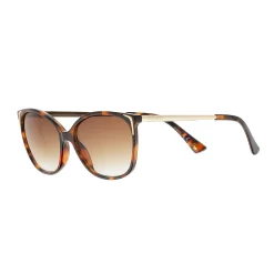 Women's Nine West 55mm Metal Accent Tortoiseshell Cat Eye Gradient Sunglasses
