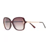 Women's Nine West 55mm Metallic Accent Vented Square Gradient Sunglasses