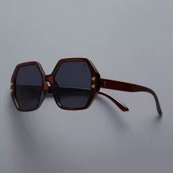 Women's Simply Vera Vera Wang Large Plastic Emery Square 17mm Sunglasses