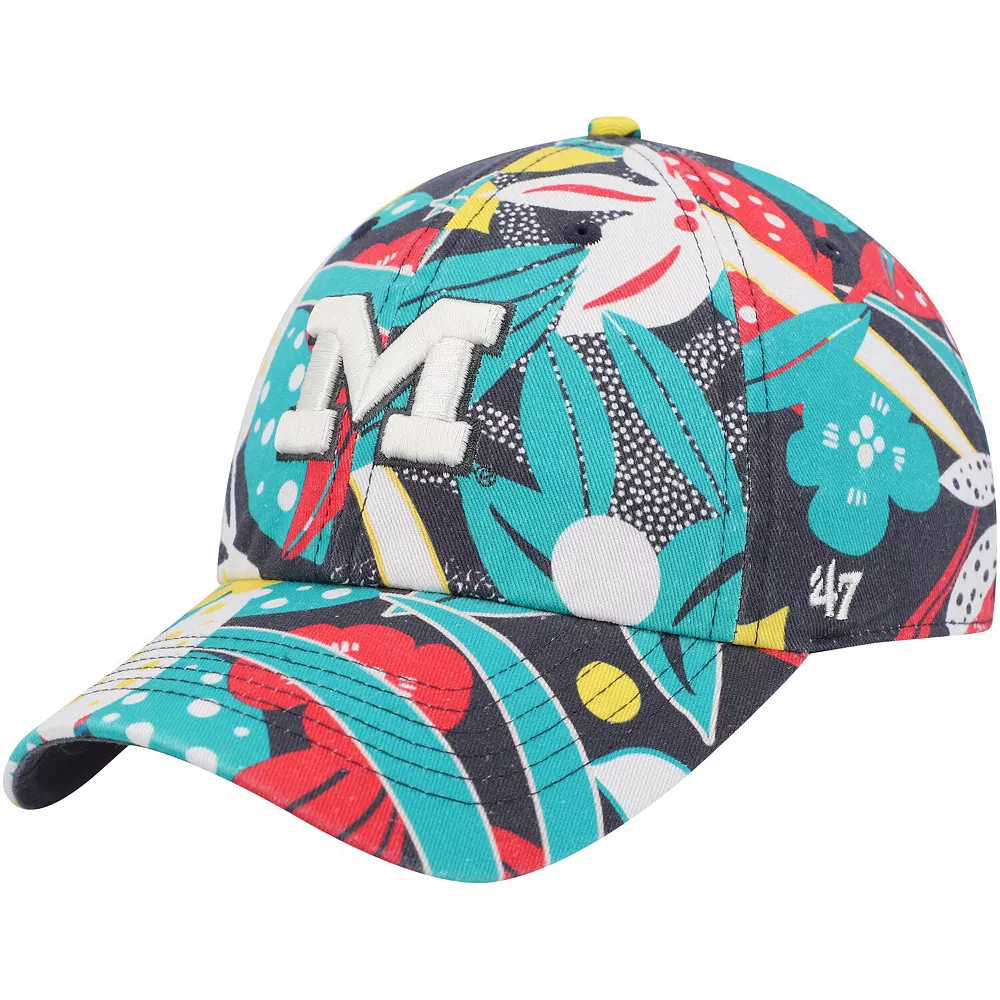 Women's '47 Charcoal Michigan Wolverines Plumeria Clean Up Adjustable Hat 1 Women's '47 Charcoal Michigan Wolverines Plumeria Clean Up Adjustable Hat