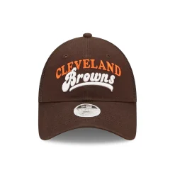 Women's New Era Brown Cleveland Browns Team Trucker 9FORTY Snapback Hat -SHED RAIN Sales Store 6164432 ALT2