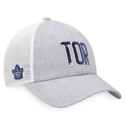 Women's Fanatics Branded Heather Gray/White Toronto Maple Leafs Iconic Glimmer Trucker Snapback Hat