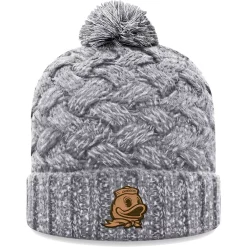 Alternative view of Women's Top Of The World Heather Gray Oregon Ducks Arctic Cuffed Knit Hat With Pom