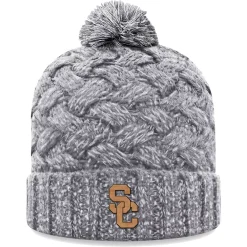 Unbranded Women's Top Of The World Heather Gray USC Trojans Arctic Cuffed Knit Hat With Pom