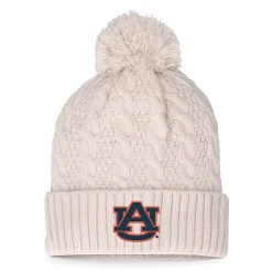 Alternative view of Women's Top Of The World Cream Auburn Tigers Pearl Cuffed Knit Hat With Pom