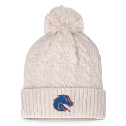Alternative view of Women's Top Of The World Cream Boise State Broncos Pearl Cuffed Knit Hat With Pom