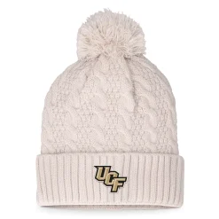 Women's Top Of The World Cream UCF Knights Pearl Cuffed Knit Hat With Pom