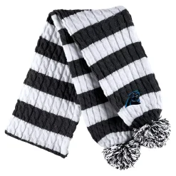 Women's WEAR By Erin Andrews Black/White Carolina Panthers Cable Stripe Cuffed Knit Hat With Pom And Scarf Set 5 Women's WEAR By Erin Andrews Black/White Carolina Panthers Cable Stripe Cuffed Knit Hat With Pom And Scarf Set -SHED RAIN Sales Store 6210778 ALT2
